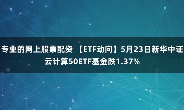 专业的网上股票配资 【ETF动向】5月23日新华中证云计算50ETF基金跌1.37%
